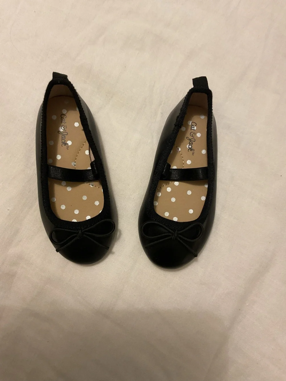 Cat & Jack Black Girls' Bow Ballet Flats